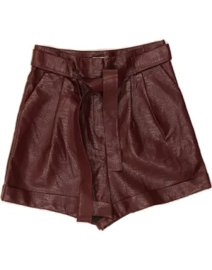 Lakeside Relaxation Modern Fit TOPSHOP Womens Faux Leather Shorts UK 14 Large W32 Brown Animal Print