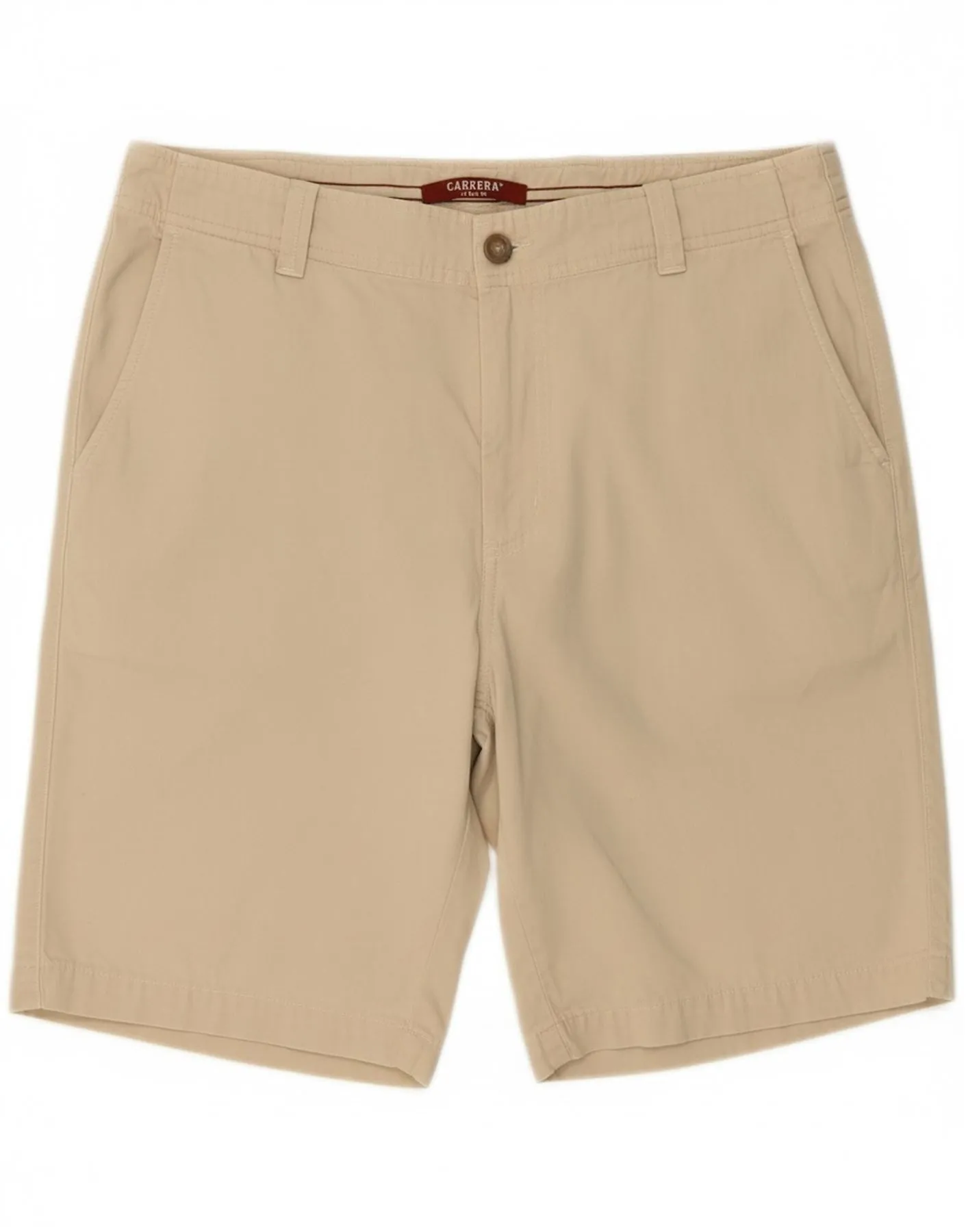 CARRERA Mens Casual Shorts W38 XL Beige Cotton Casual Layer Double Layered Hem
