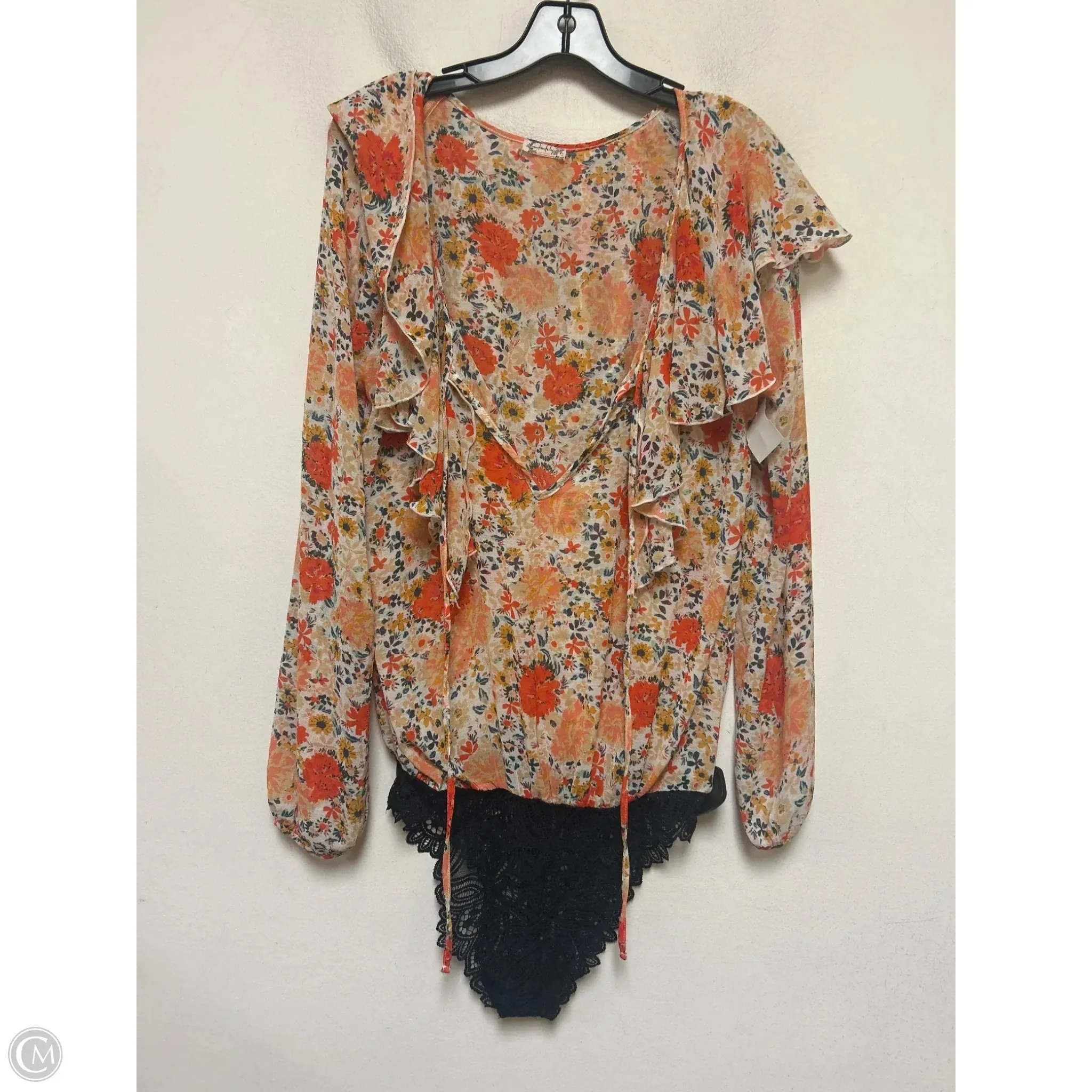 Bodysuit By Free People In Multi-colored, Size: M bodysuit with skirt low back bodysuit