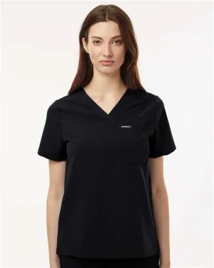 Jaanuu W10001 Women's Rhena Essential 1-Pocket Scrub V-Neck Top Premium Cotton