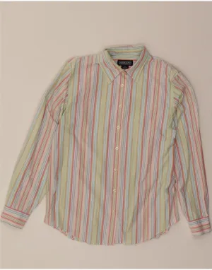 Wrinkle-Free Hypoallergenic Lining LANDS END Womens Shirt US 8 Medium Multicoloured Striped Cotton