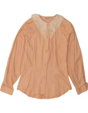 ENARA CAMICE Womens Shirt Blouse UK 16 Large Pink Cotton Trendy Look
