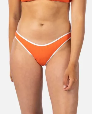 Rip Curl Premium Surf High Leg Skimpy Bottom-Hot Orange Poolside Look Anti Chafing Design