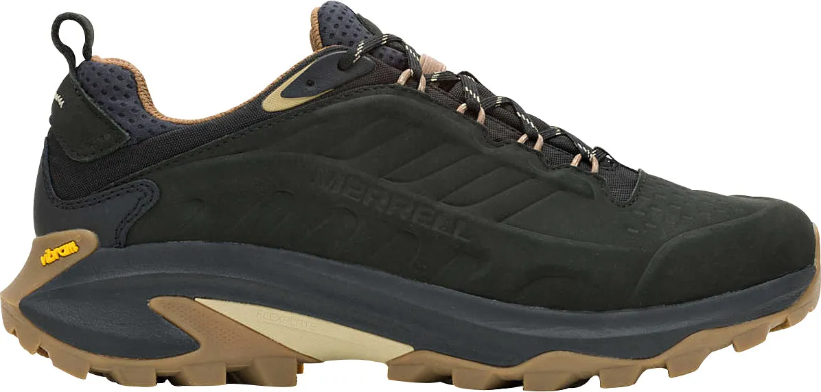 puncture resistant Merrell Moab Speed 2 Leather Waterproof Mens Walking Shoes - Black
