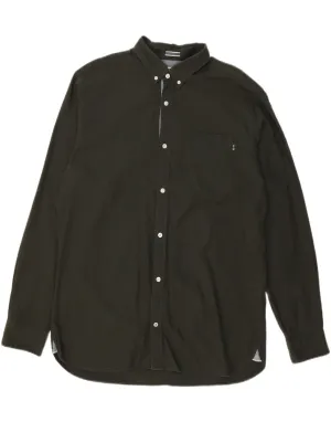 JACK & JONES Mens Shirt Medium Green Smooth Cotton Blend