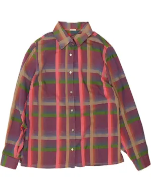 VINTAGE Womens Shirt IT 48 XL Multicoloured Check Yoke Design Embroidered Detail