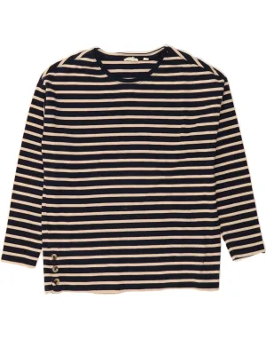 Beach Outfit Perfect Fit FAT FACE Womens BEST SELL Long Sleeve UK 12 Medium Navy Blue Striped Cotton