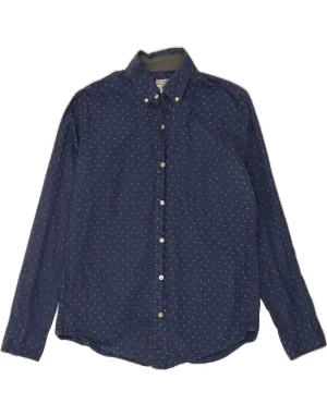 Anniversary Celebration Soft Texture J. CREW Mens Shirt Medium Navy Blue Spotted Cotton