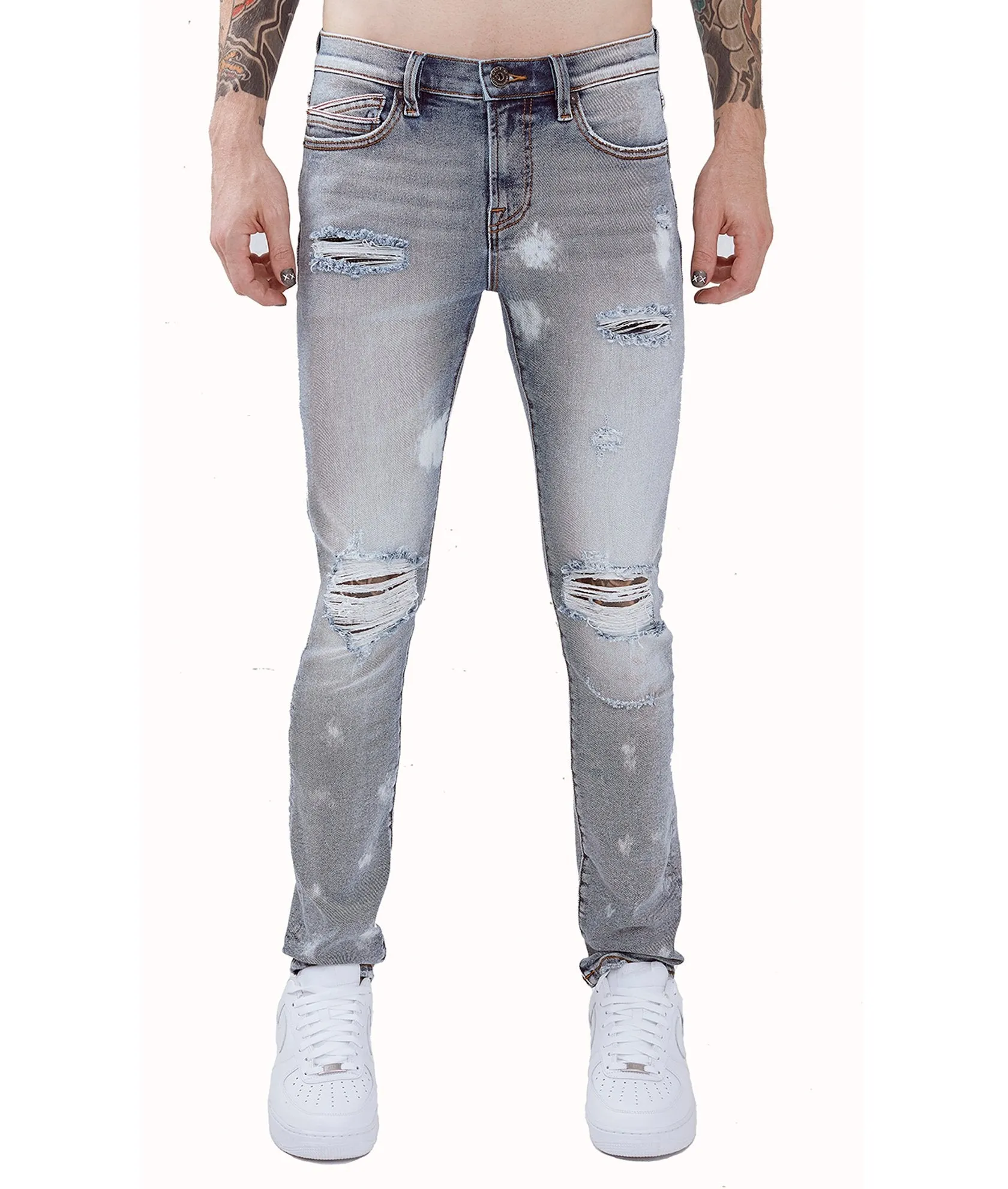 PUNK SUPER SKINNY STRETCH IN BLEACH Street Fashion