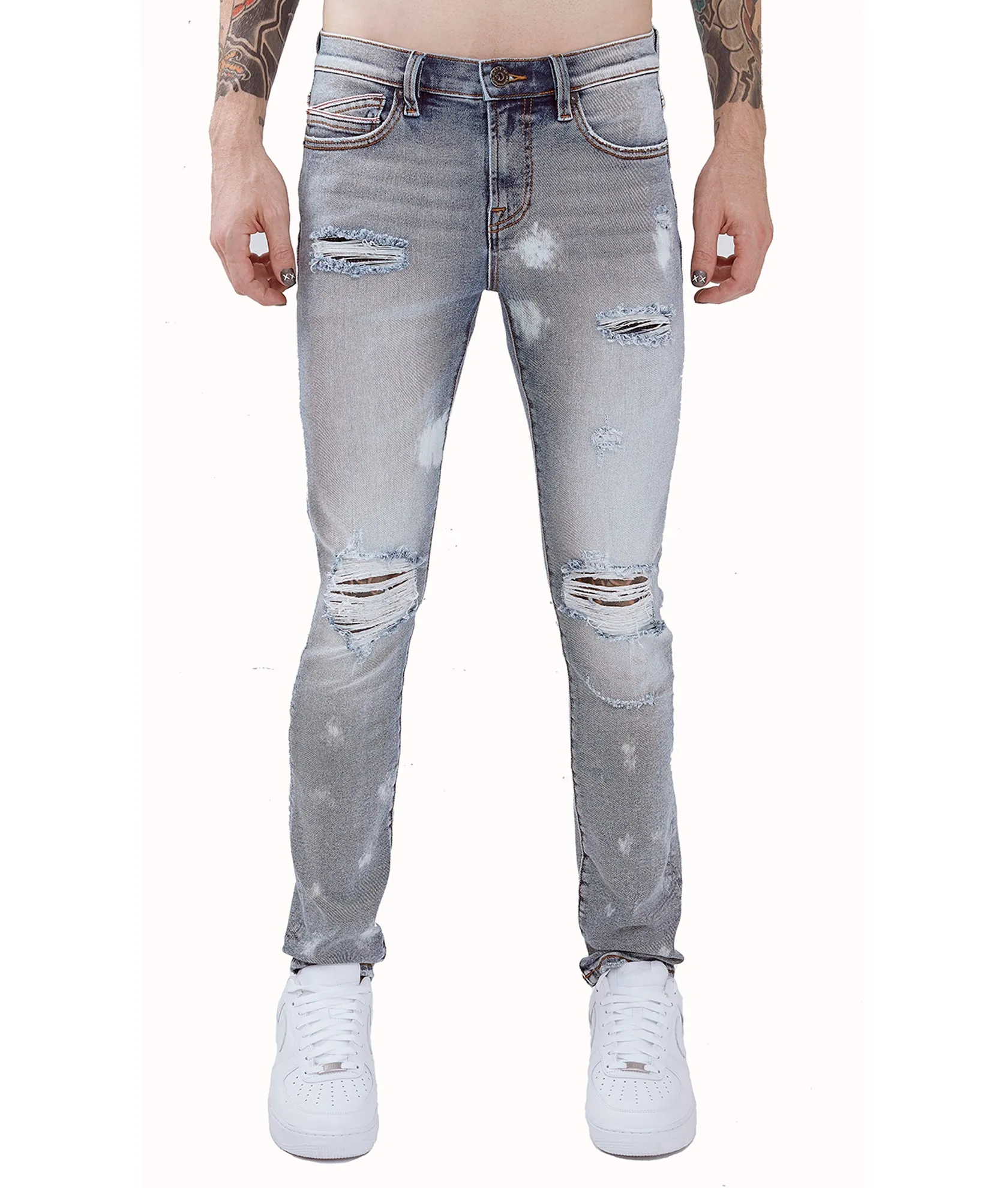 PUNK SUPER SKINNY STRETCH IN BLEACH Versatile Weekend Style