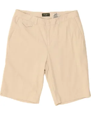 Contrast Stitch Urban Wear EDDIE BAUER Womens Bermuda Shorts US 12 Large W34  Beige Cotton