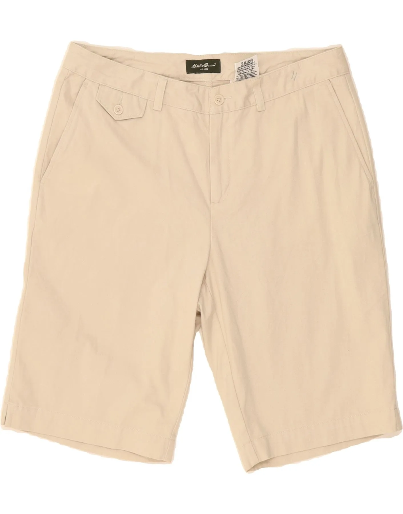 Contrast Stitch Urban Wear EDDIE BAUER Womens Bermuda Shorts US 12 Large W34  Beige Cotton