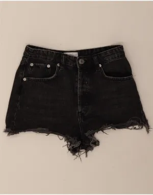Workwear Approved crew neck ZARA Womens Denim Shorts EU 36 XS W26 Black Cotton