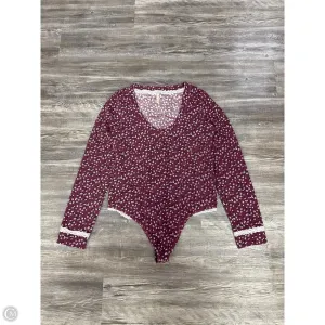 Bodysuit By Free People In Purple, Size: Xl floral bodysuit