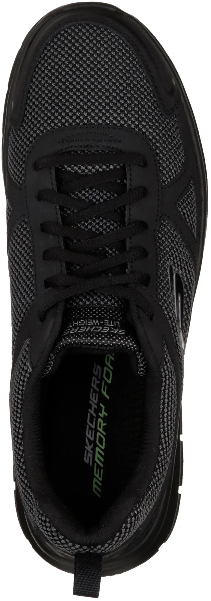 Textured Outsole Thermoplastic Unit Skechers Track Bucolo Mens Training Shoes - Black