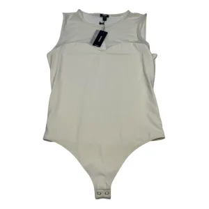 Bodysuit By Express In Cream, Size:M bodysuit with jeans white bodysuit
