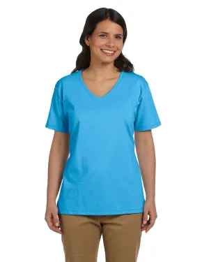 Hanes 5780 Ladies' V-Neck T-Shirt Kids playfulness Evergreen
