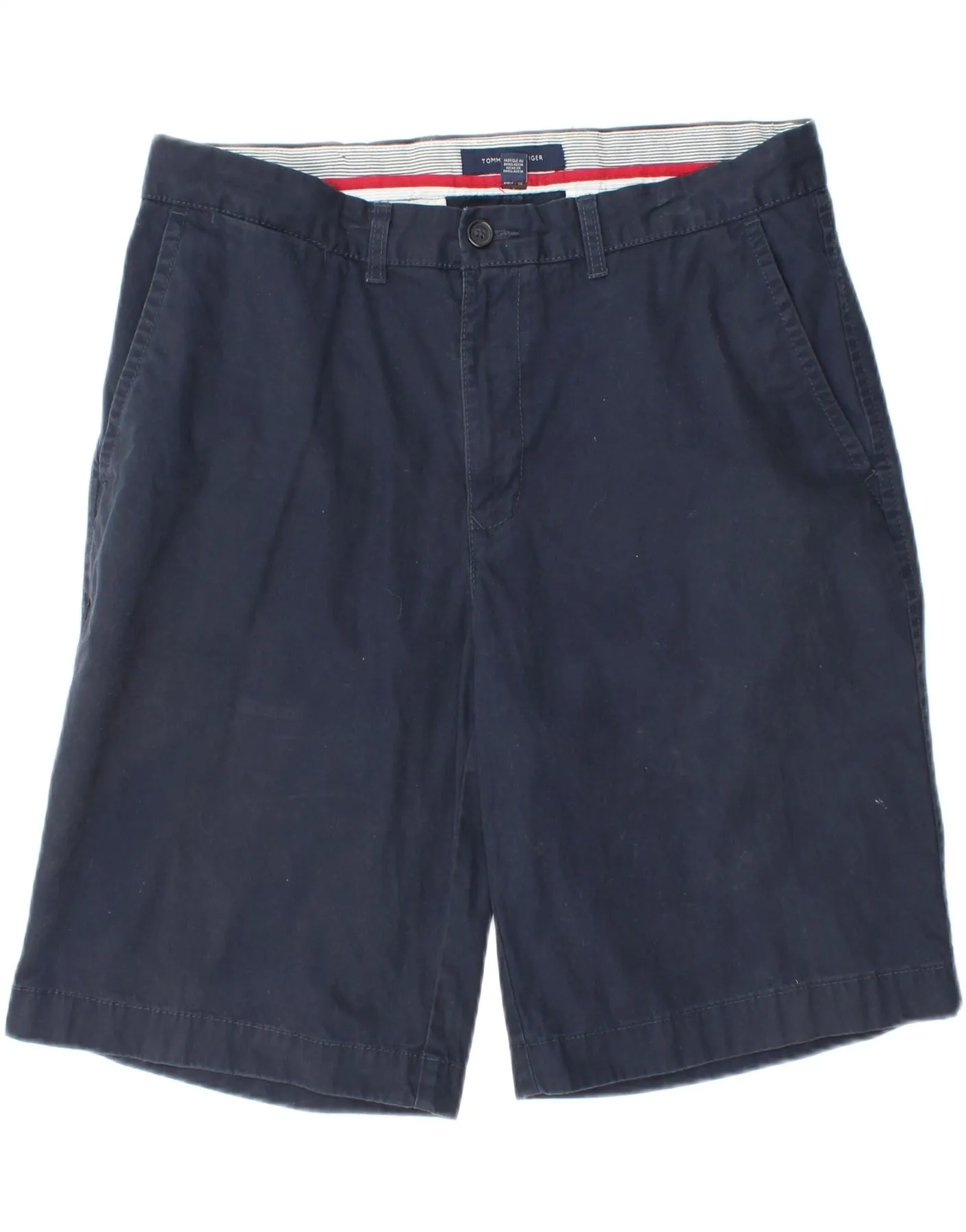 equestrian wear Quick Action TOMMY HILFIGER Mens Chino Shorts W35 Large  Navy Blue Cotton