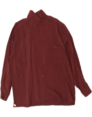 BOXER Mens Shirt XL Burgundy Striped Viscose Stretchy Cloth Bold Graphics