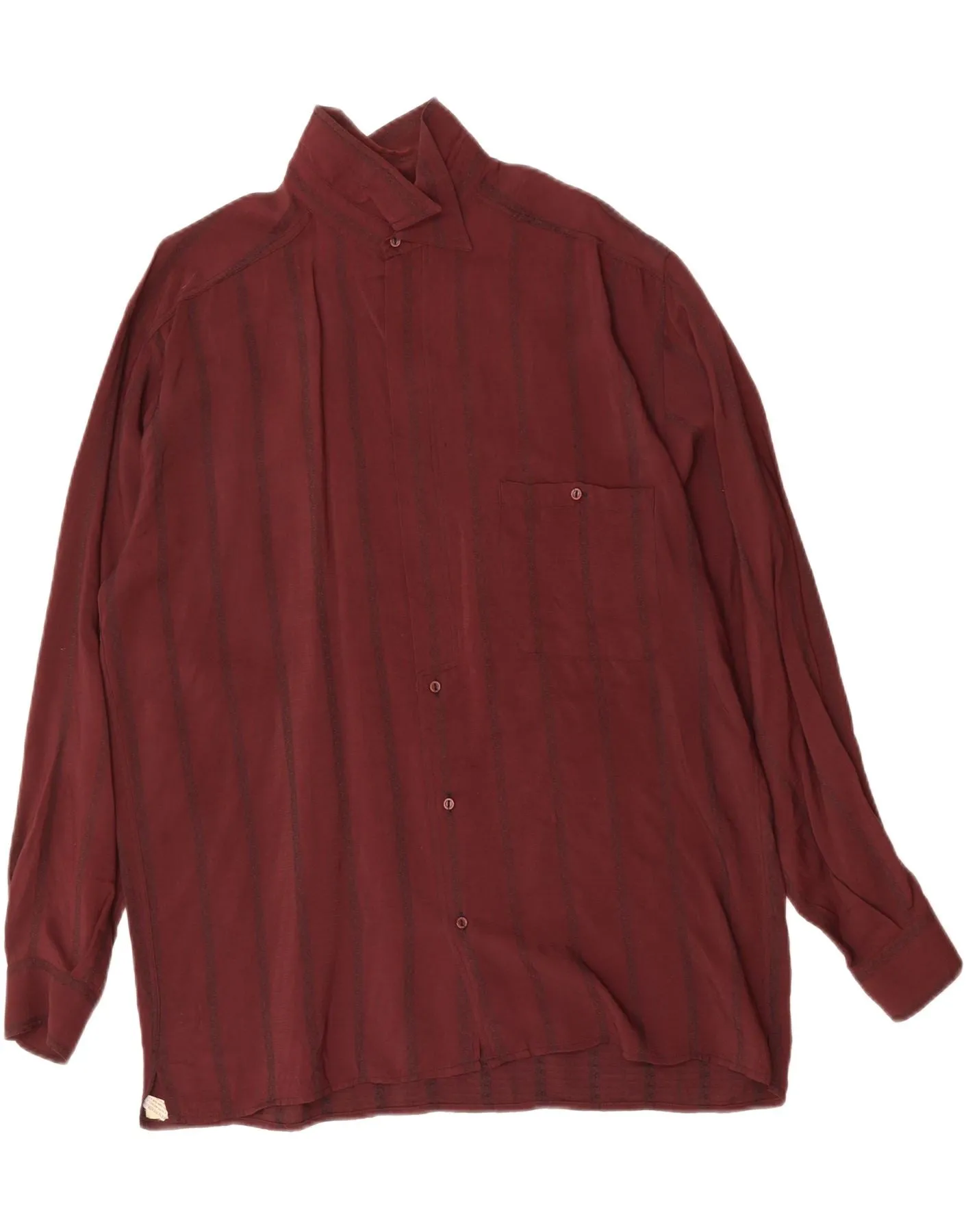 BOXER Mens Shirt XL Burgundy Striped Viscose Stretchy Cloth Bold Graphics