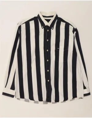 OLD RIVER Mens Shirt XL White Striped Streamlined Design