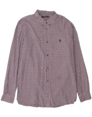 FRENCH CONNECTION Mens Shirt XL Red Gingham Cotton family gathering Printed Pattern