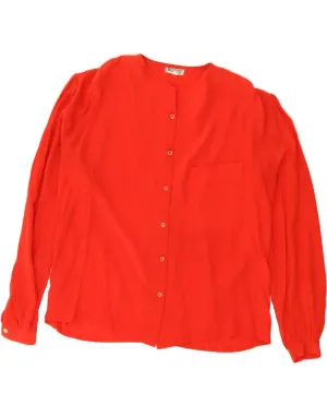 VINTAGE Womens Shirt Blouse EU 40 Medium Red Silk Fade Resistant Formula Outerwear Companion