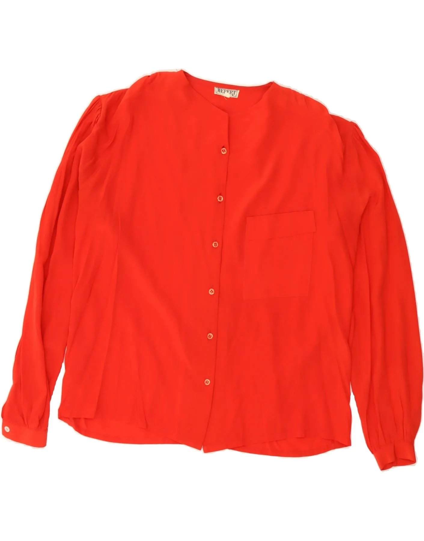 VINTAGE Womens Shirt Blouse EU 40 Medium Red Silk Fade Resistant Formula Outerwear Companion