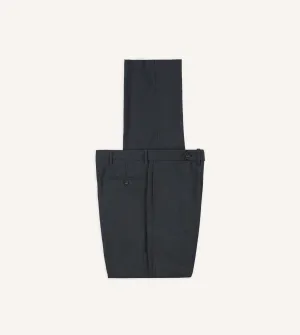 Charcoal Tropical Wool Flat Front Trouser Chilly Day Wear
