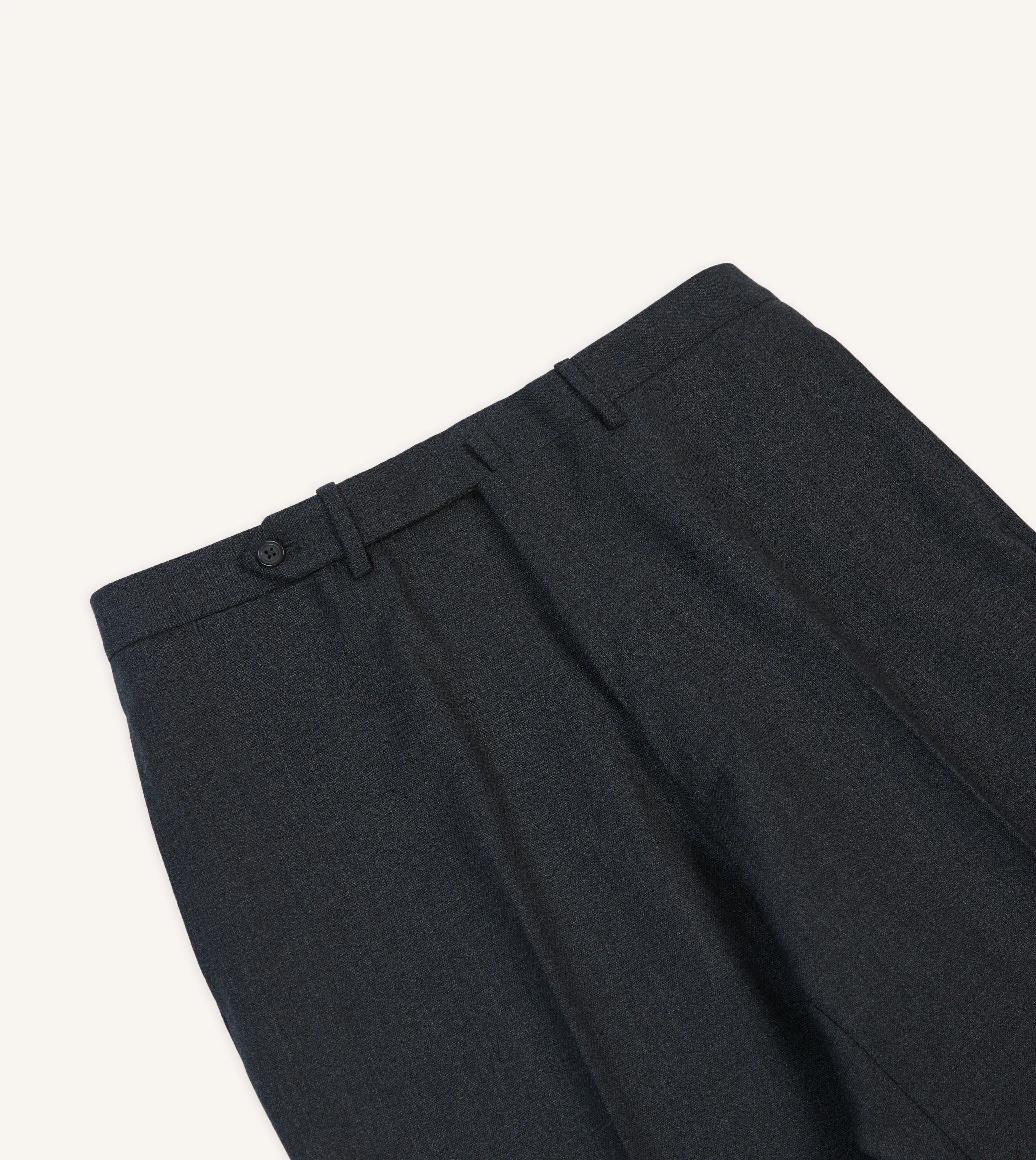 Stylish Appearance Charcoal Tropical Wool Flat Front Trouser