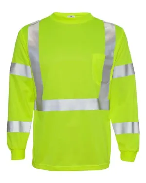 Kishigo 9145-9146 Long Sleeve Class 3 T-Shirt No Shrink Technology