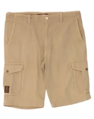 ribbed texture CARRERA Mens Cargo Shorts W34 Large Beige