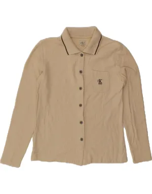 Subtle Print CALVIN KLEIN Womens Shirt UK 10 Small Beige