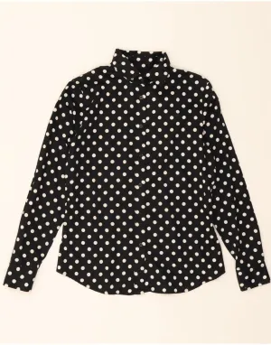Classic Color Iconic look RALPH LAUREN Womens Shirt UK 10 Small Black Polka Dot Cotton
