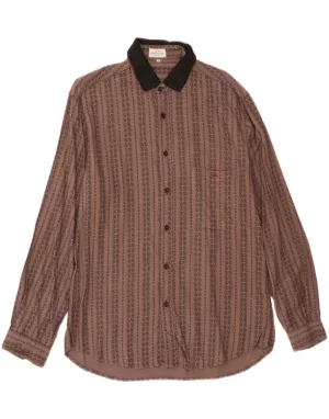 Vibrant Hue ZANOTTI Mens Shirt Medium Brown Paisley