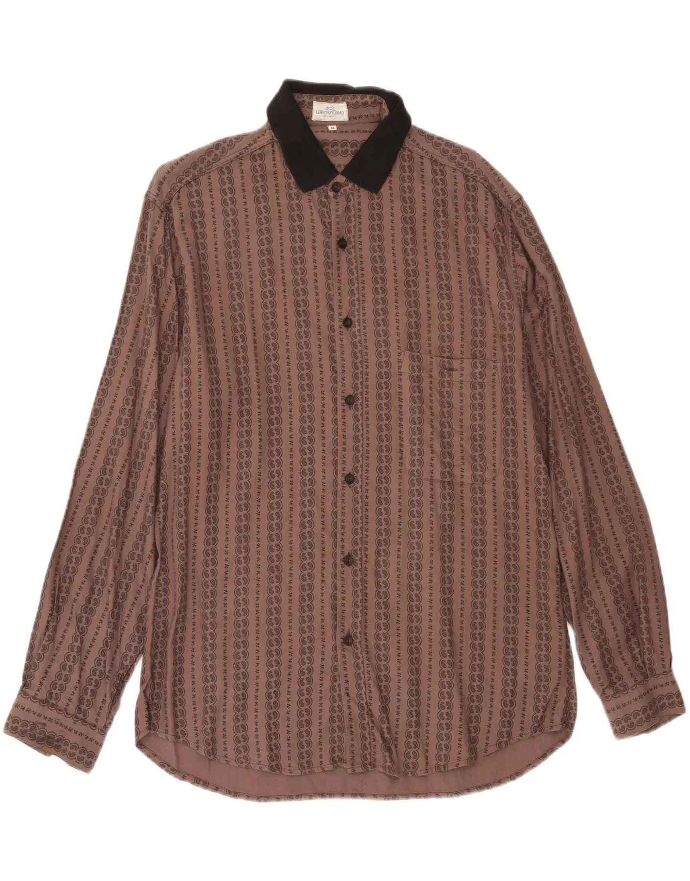 Vibrant Hue ZANOTTI Mens Shirt Medium Brown Paisley