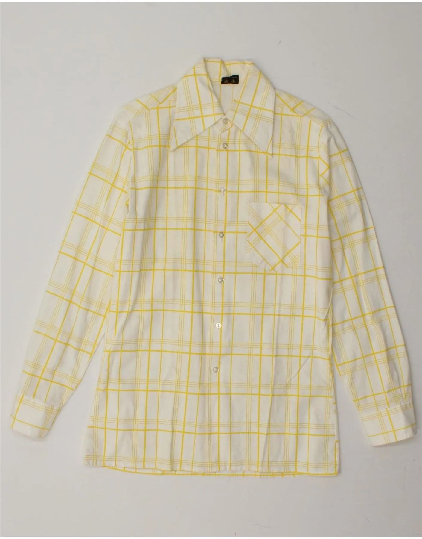 Versatile Clothing High-End Fashion ALPENLAND Mens Shirt Medium White Check Cotton