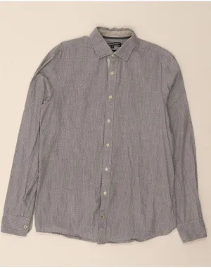 elegant design TOMMY HILFIGER Mens Regular Fit Shirt Medium Grey Geometric Cotton