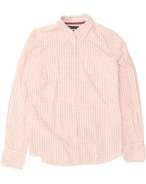 Seasonal Wardrobe TOMMY HILFIGER Womens Shirt UK 10 Small Pink Check Cotton