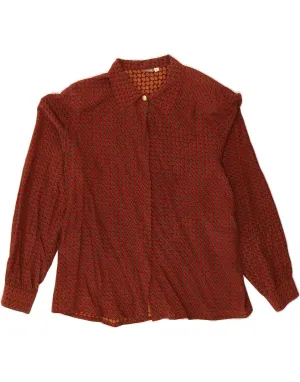 Hypoallergenic Lining Versatile Outfit VINTAGE Womens Shirt UK 16 Large Red Paisley