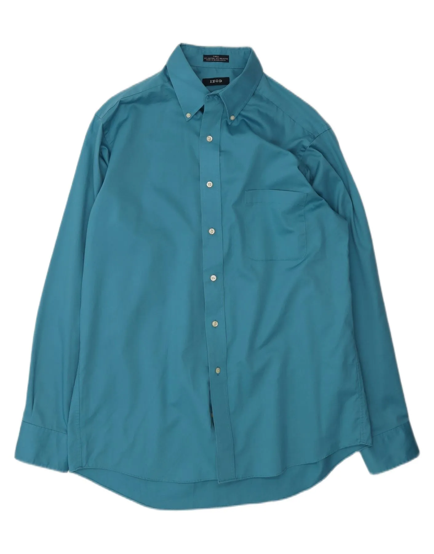 Advanced Moisture Management IZOD Mens Regular Fit Shirt Size 16 Large Blue Cotton