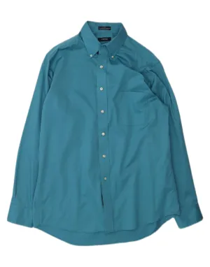 Advanced Moisture Management IZOD Mens Regular Fit Shirt Size 16 Large Blue Cotton