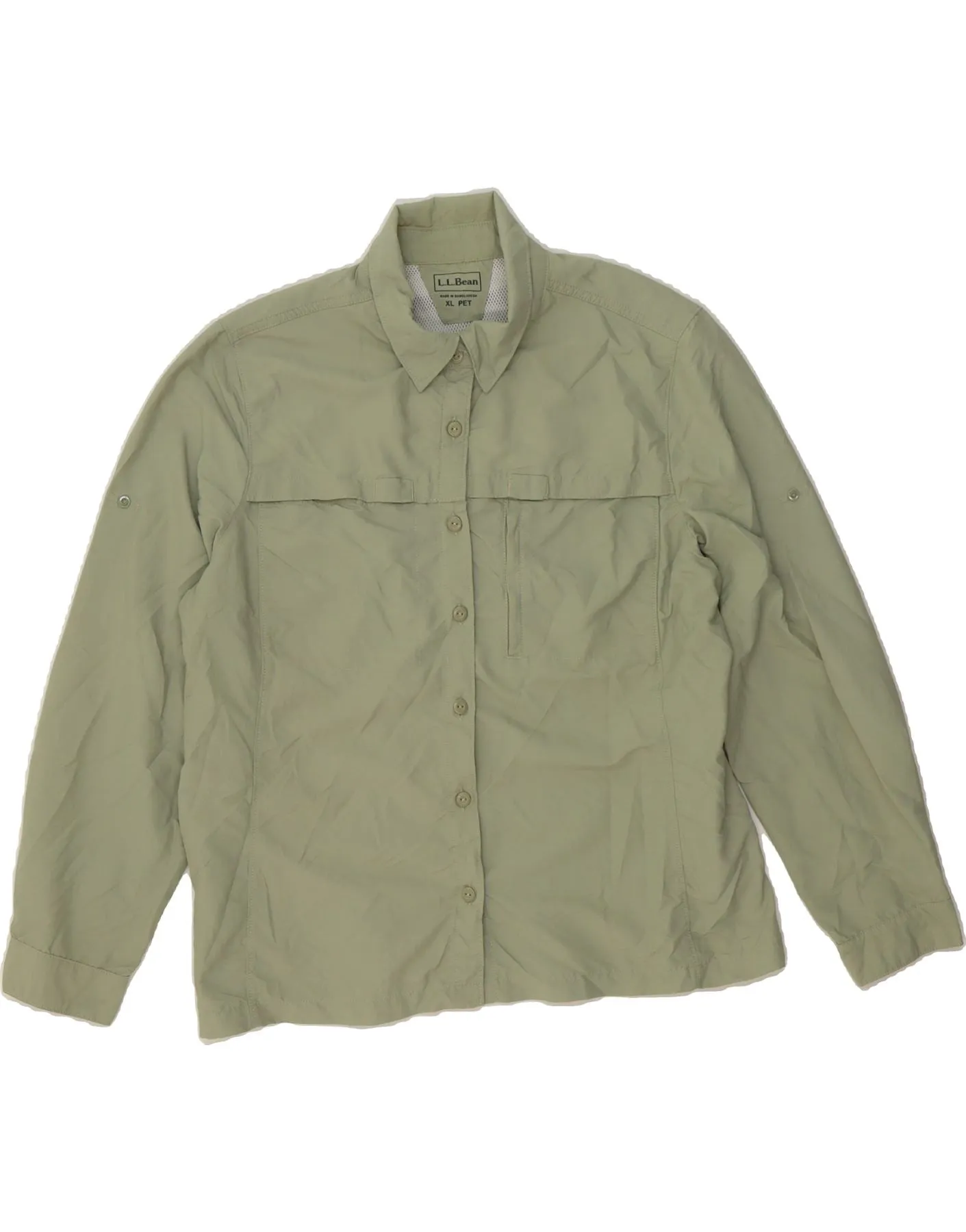 Polished Look Quick-Dry L.L.BEAN Womens Shirt UK 18 XL Green Nylon