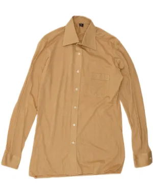 VINTAGE Mens Shirt Medium Beige Tagless label