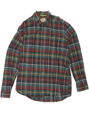 CAMEL ACTIVE Mens Regular Fit Shirt Large Multicoloured Check Cotton Trendy Vibes No Slip Shoulder Grip