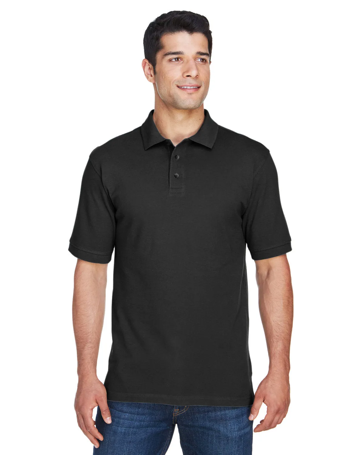 Breathable Underarm Vents Harriton M200T Men's Tall 6 oz. Ringspun Cotton Piqu Short-Sleeve Polo
