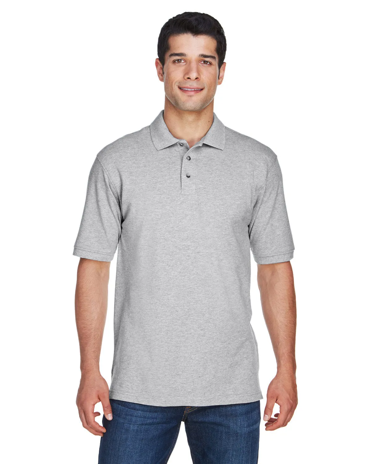 Harriton M200T Men's Tall 6 oz. Ringspun Cotton Piqu Short-Sleeve Polo Garment Washed Finish Outdoor Ready