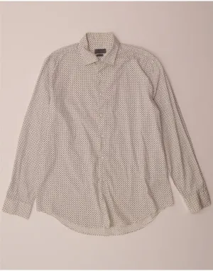 Subtle pattern Versatile Layering Piece ZARA Mens Slim Fit Shirt XL White Polka Dot Cotton