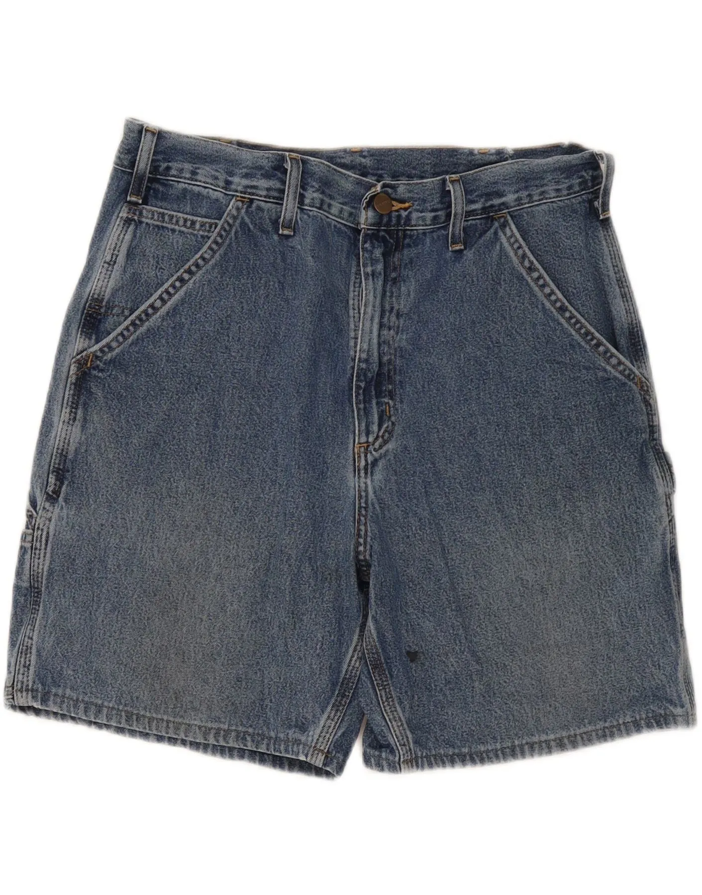CARHARTT Mens Cargo Denim Shorts W33 Large Blue Cotton Odor Control Technology