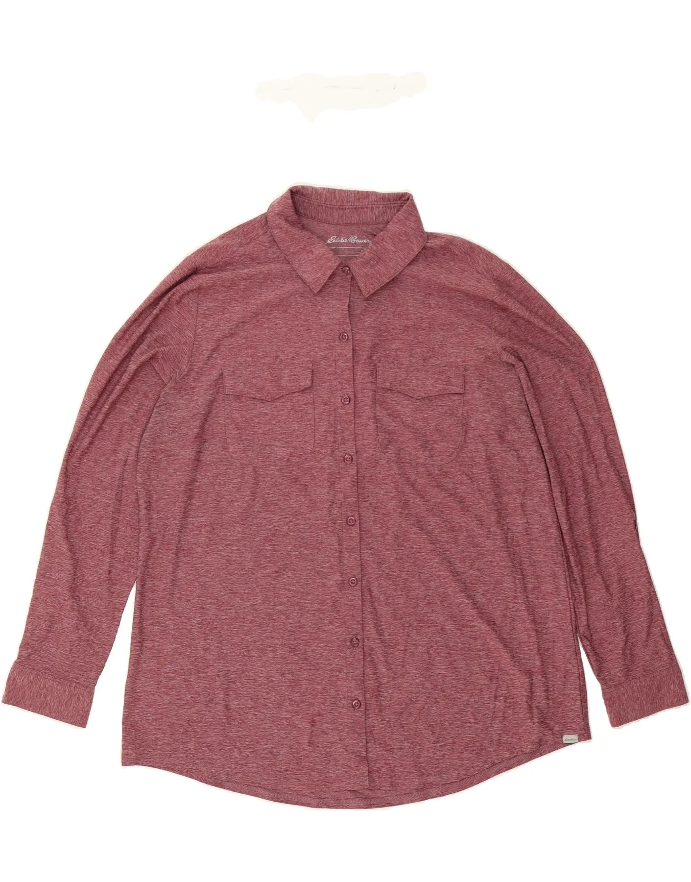 Winter Retreat EDDIE BAUER Womens Shirt UK 20 2XL Maroon Flecked Polyester